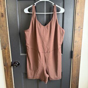 Aerie Offline Real Me Brown Bodysuit XXL Soft Stretch Shorts